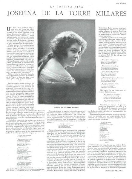 Josefina de la Torre: La Mujer-Isla - Artículo de Margarita Nelken, publicado en La Esfera (1924).